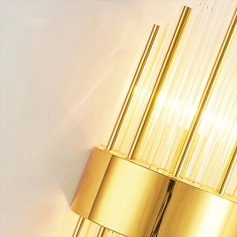 Crystal Geometric Shape Wall Sconce Modern Style 2 Lights Wall Light Fixture in Gold