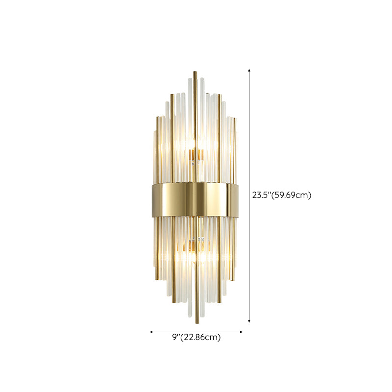 Crystal Geometric Shape Wall Sconce Modern Style 2 Lights Wall Light Fixture in Gold