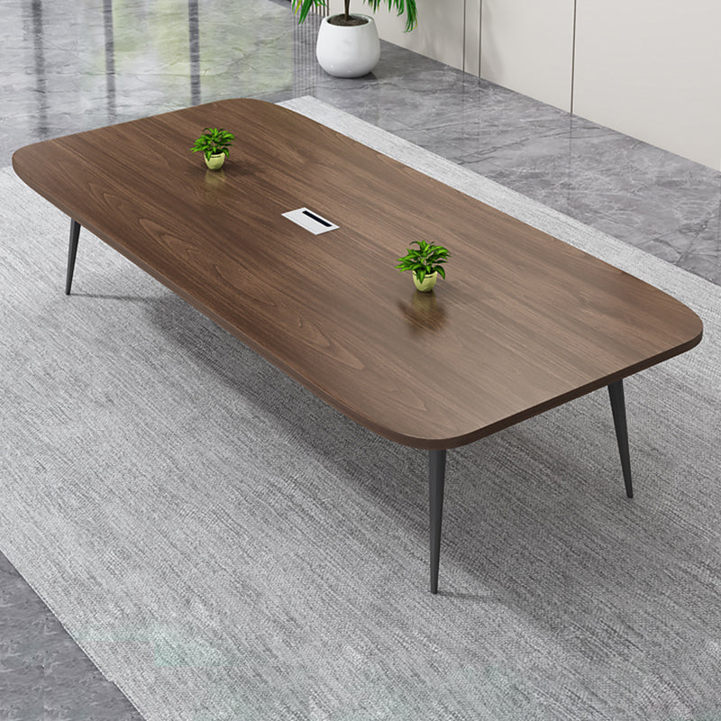 Industrial Oval Office Desk Manufactured Wood Executive Desk