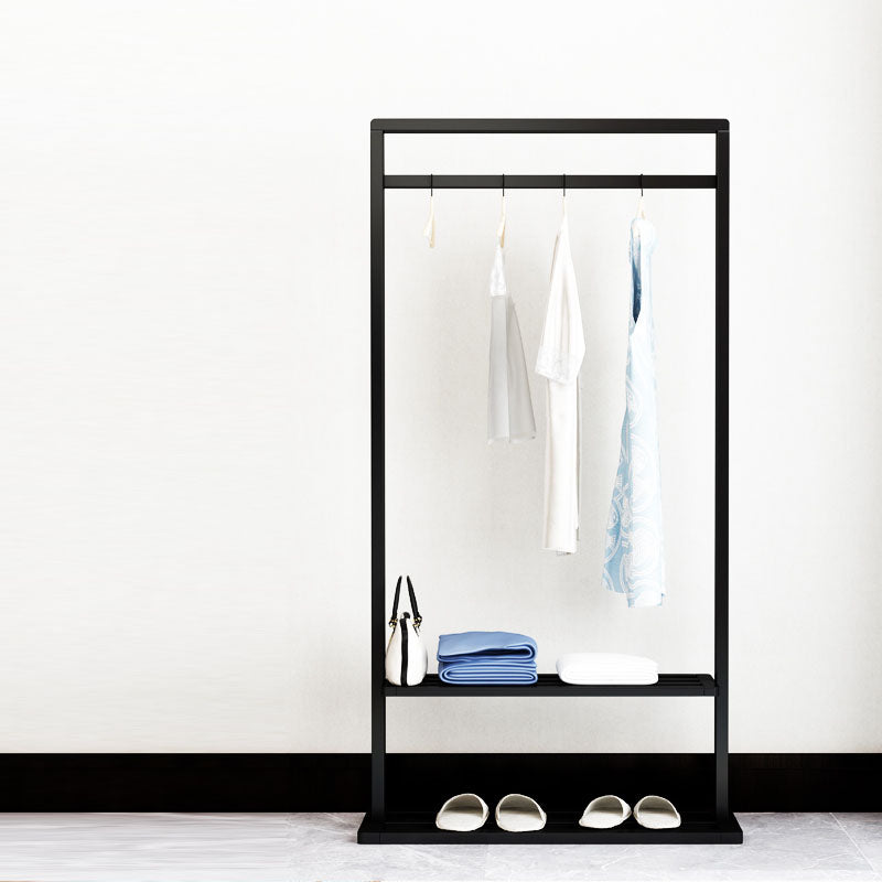 Contemporary Style Coat Hanger Solid Walnut Shelve Design Coat Rack for Living Room