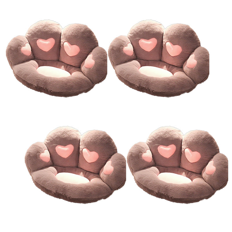 Contemporary Pouf Ottoman Velvet Upholstered Tear Resistant Cat Paw Shape Ottoman