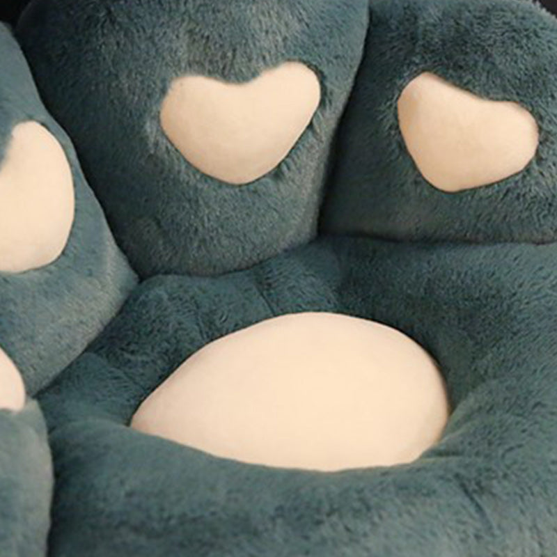 Contemporary Pouf Ottoman Velvet Upholstered Tear Resistant Cat Paw Shape Ottoman