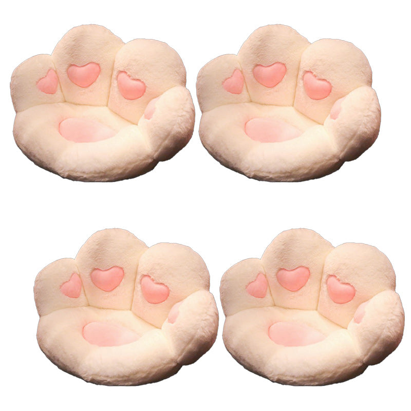 Contemporary Pouf Ottoman Velvet Upholstered Tear Resistant Cat Paw Shape Ottoman