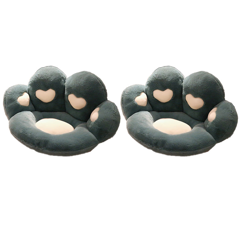 Contemporary Pouf Ottoman Velvet Upholstered Tear Resistant Cat Paw Shape Ottoman