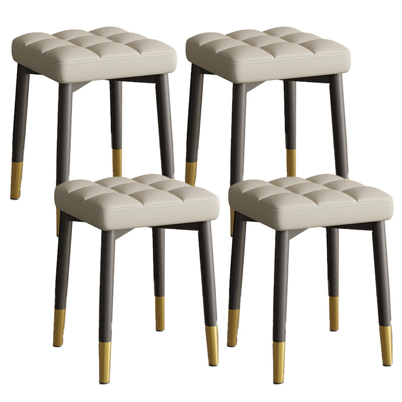 White Modern Standard Leather Solid Color Water Resistant Indoor Standard