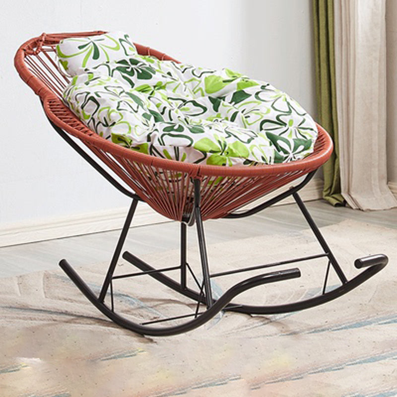 Creative Indoor Rocking Chair Woven Rope Rocker Chair with Dark legs