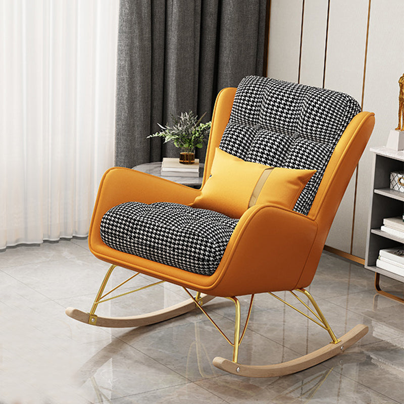 Modern Style Rocker Chair Metal Frame Spindle Rocker Chair with Cushion
