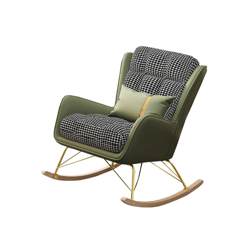 Modern Style Rocker Chair Metal Frame Spindle Rocker Chair with Cushion