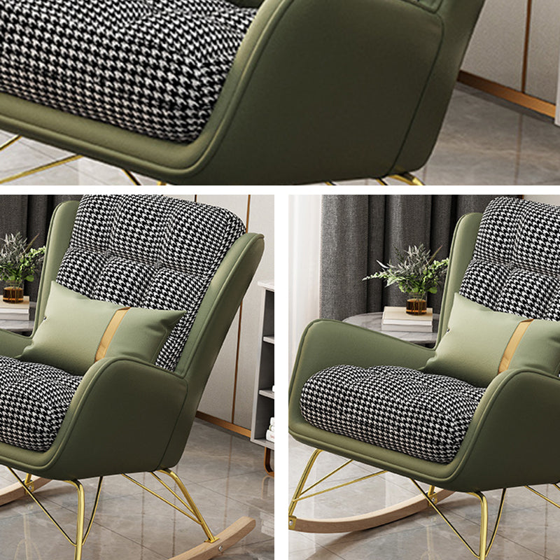 Modern Style Rocker Chair Metal Frame Spindle Rocker Chair with Cushion