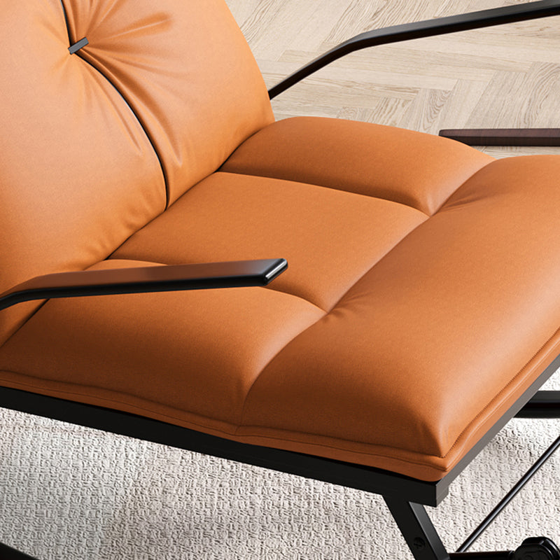 Modern Tufted Rocker Chair Whole Colored Scratch Resistant Leather Rocker Chair