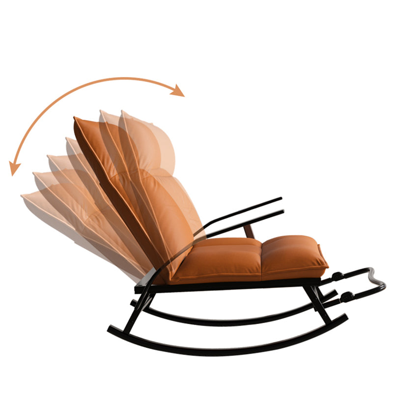 Modern Tufted Rocker Chair Whole Colored Scratch Resistant Leather Rocker Chair
