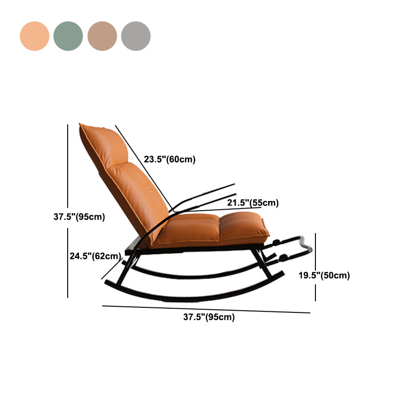Modern Tufted Rocker Chair Whole Colored Scratch Resistant Leather Rocker Chair