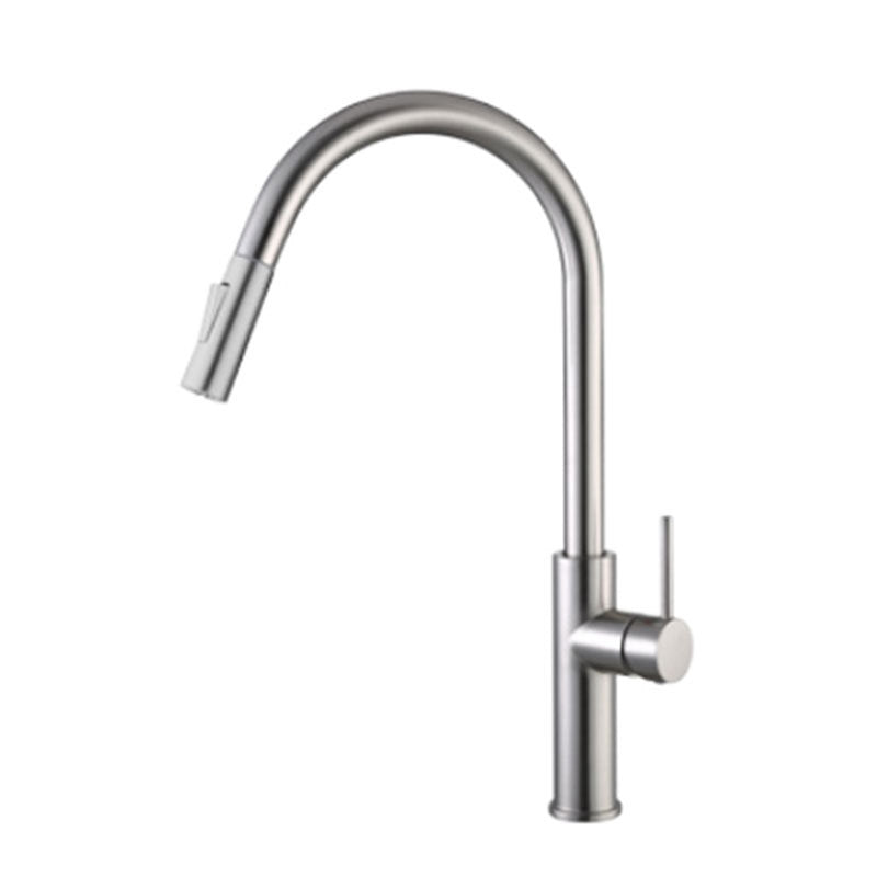 Modern Style Gooseneck Faucet Copper Single Handle Faucet for Kitchen