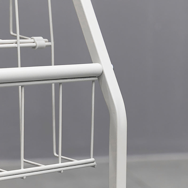 Contemporary Metal Bookshelf White Ladder Book Shelf for Home Office 14.6" Wide