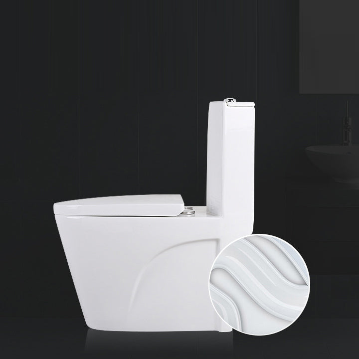Contemporary Elongated Toilet Bowl Gravity Flush Toilet with Seat for Bathroom
