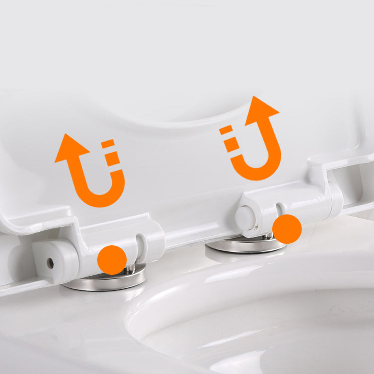 Contemporary Elongated Toilet Bowl Gravity Flush Toilet with Seat for Bathroom