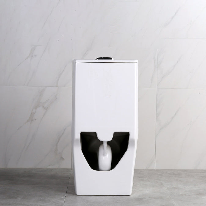 Contemporary Elongated Toilet Bowl Gravity Flush Toilet with Seat for Bathroom