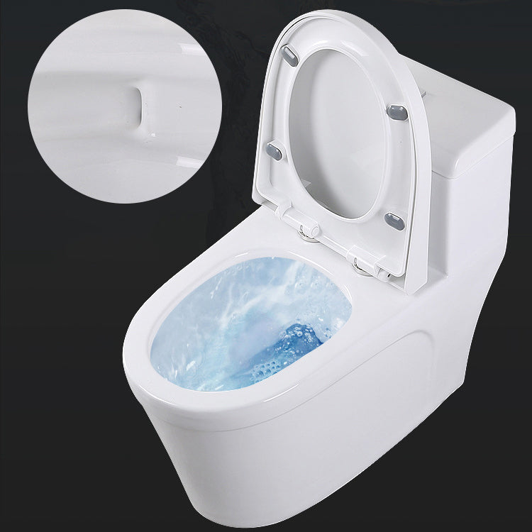White Modern Flush Toilet Ceramic Elong One-Piece Toilet with Slow Close Seat