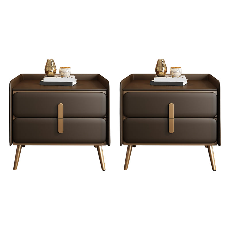 Solid Wood Bedside Cabinet Modern Bed Nightstand with 2 Drawers