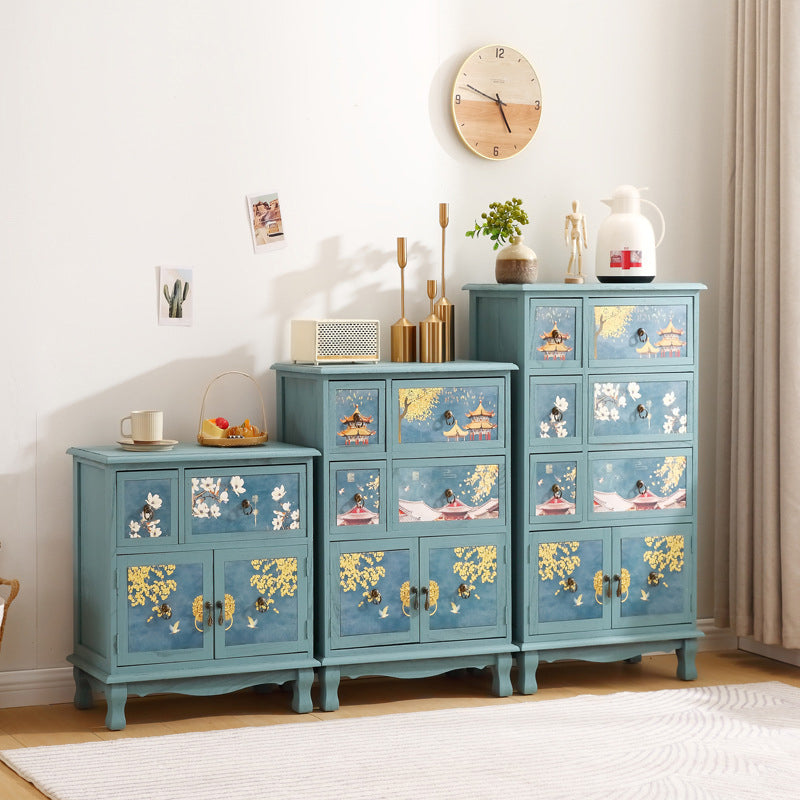 Traditional Solid Wood Bedroom Storage Chest Vertical Chest with Drawers