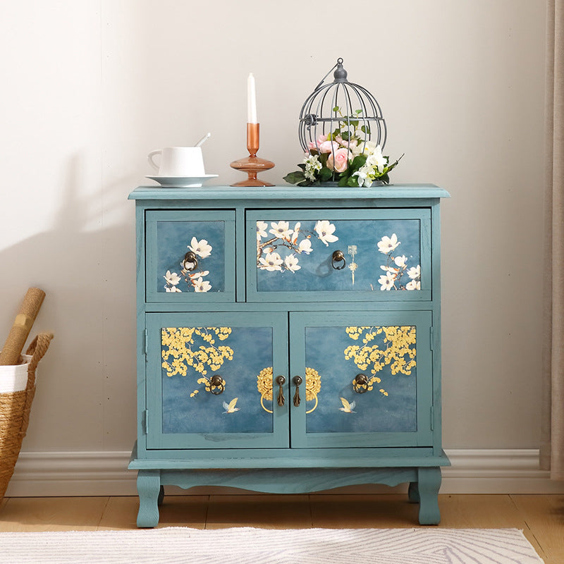 Traditional Solid Wood Bedroom Storage Chest Vertical Chest with Drawers