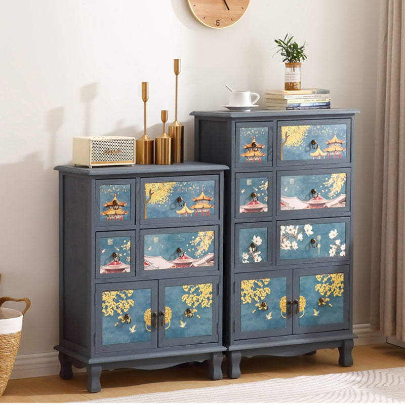 Traditional Solid Wood Bedroom Storage Chest Vertical Chest with Drawers