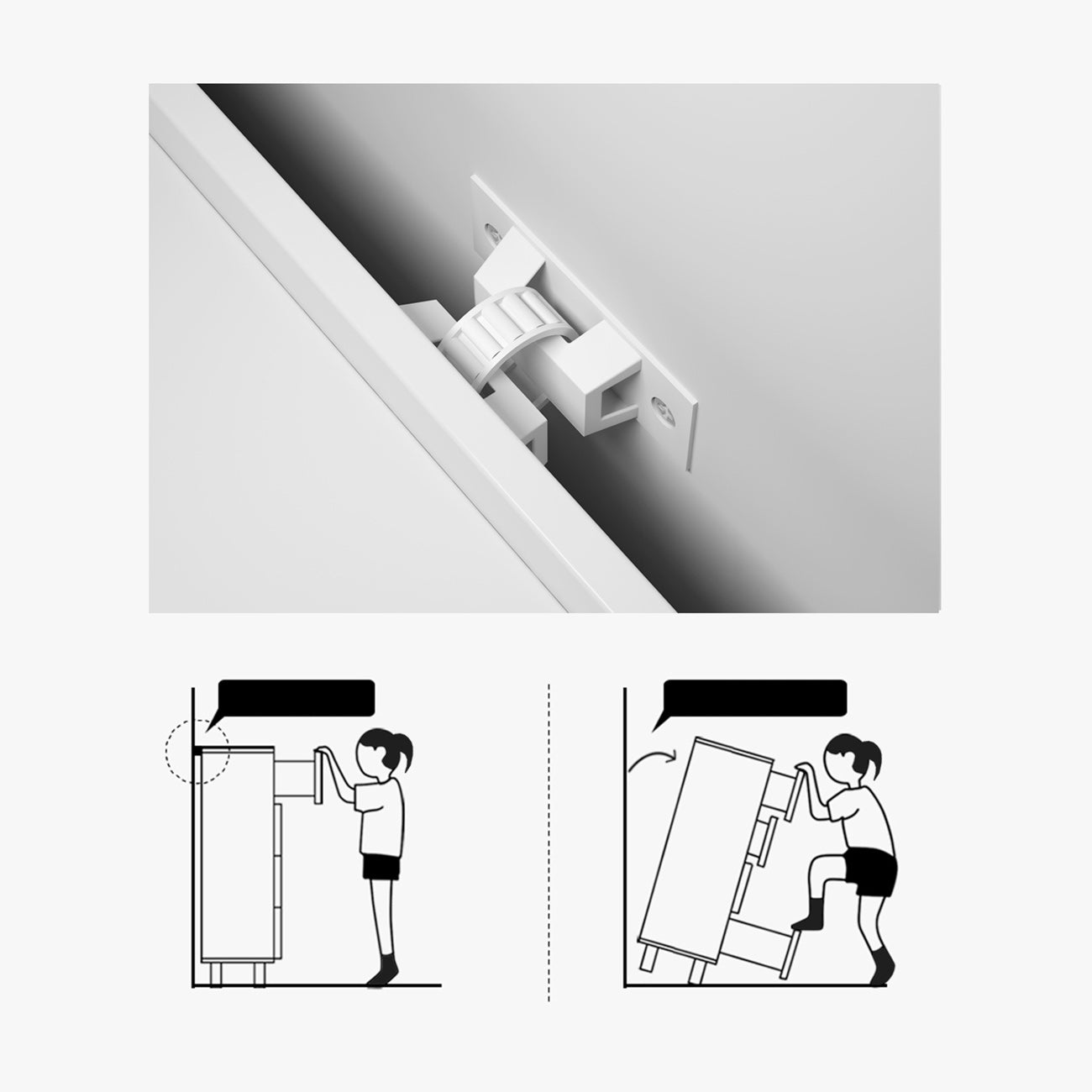 Modern Horizontal Storage Chest Dresser Wooden Storage Chest with Drawers