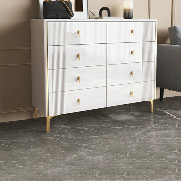 Glam Stone Bedroom Chest Horizontal Storage Chest with Drawers