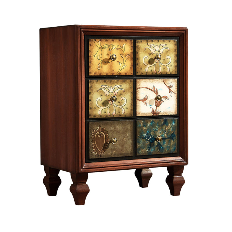 American Traditional Wooden Storage Chest Home Horizontal Chest with Drawers