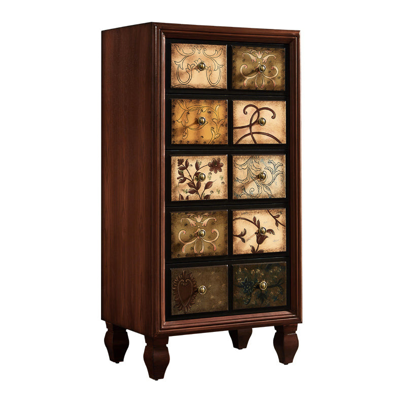 American Traditional Wooden Storage Chest Home Horizontal Chest with Drawers