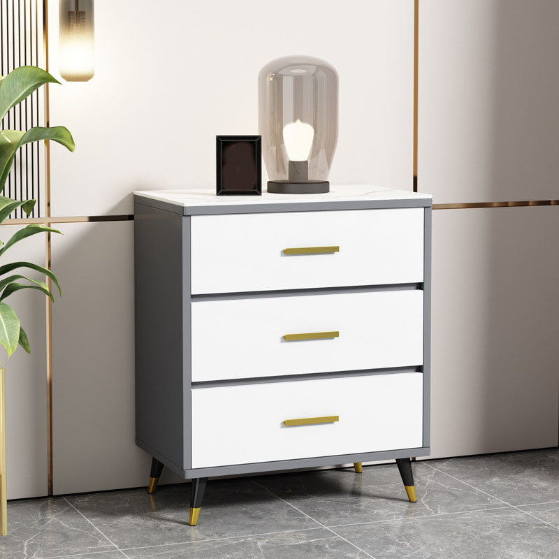 Glam 16" Wide Chest Bedroom Stone Storage Chest with Drawers