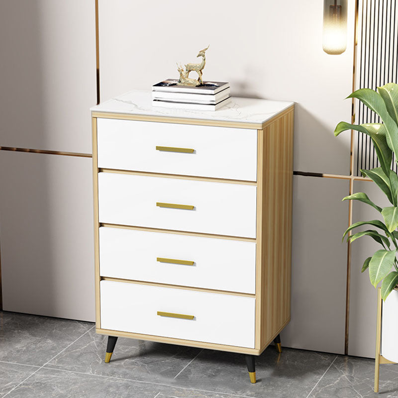 Glam 16" Wide Chest Bedroom Stone Storage Chest with Drawers