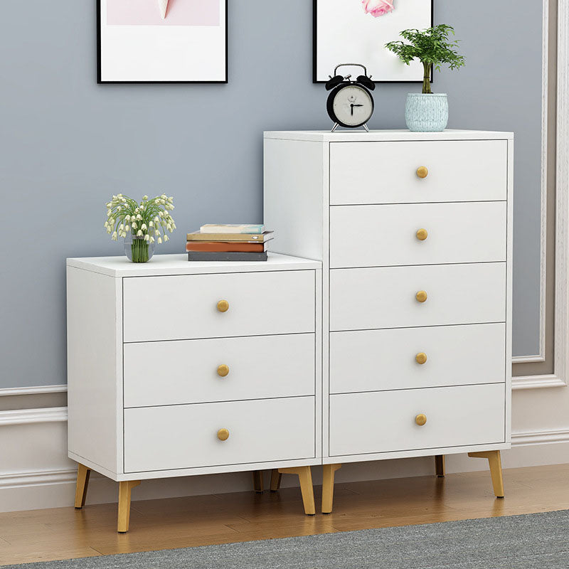 Glam Vertical Engineered Wood Storage Chest Bedroom Chest with Drawers