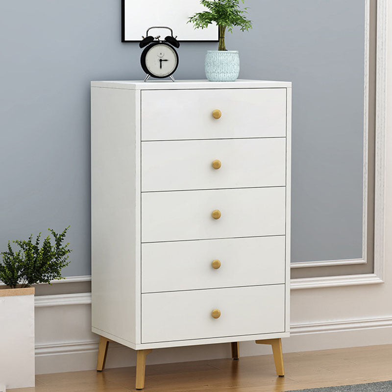 Glam Vertical Engineered Wood Storage Chest Bedroom Chest with Drawers