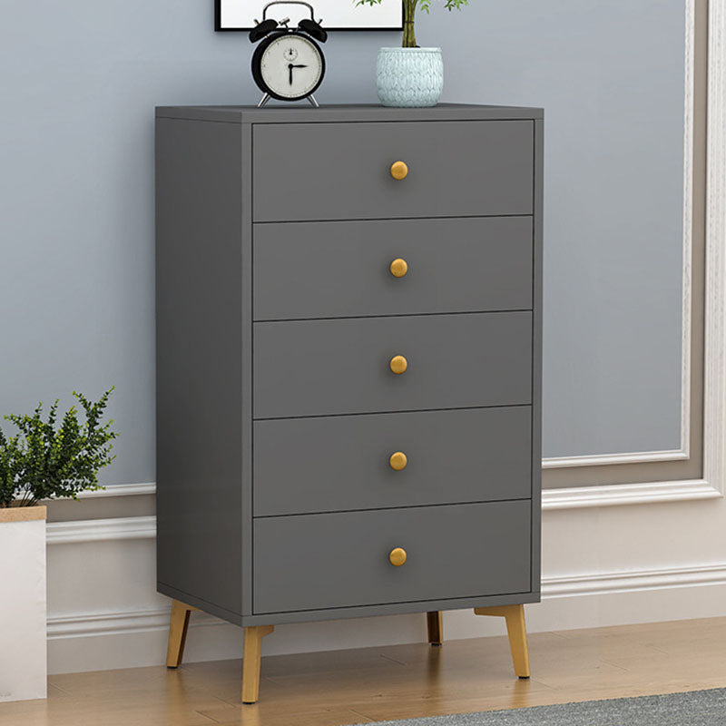 Glam Vertical Engineered Wood Storage Chest Bedroom Chest with Drawers