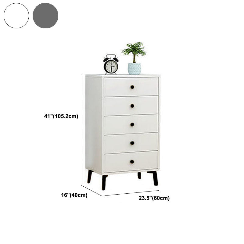 Glam Vertical Engineered Wood Storage Chest Bedroom Chest with Drawers