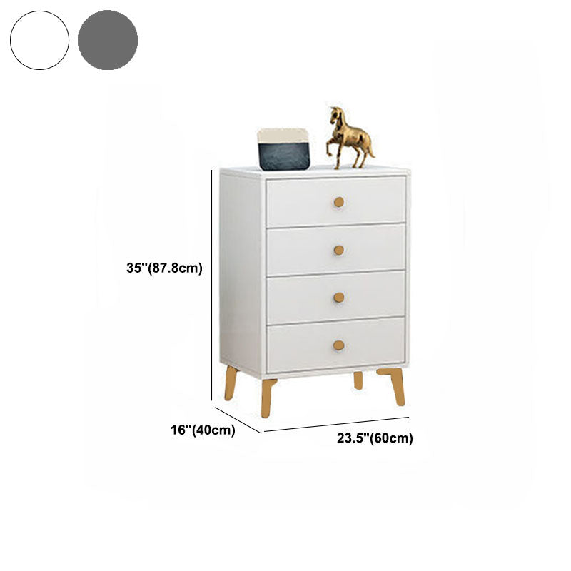 Glam Vertical Engineered Wood Storage Chest Bedroom Chest with Drawers