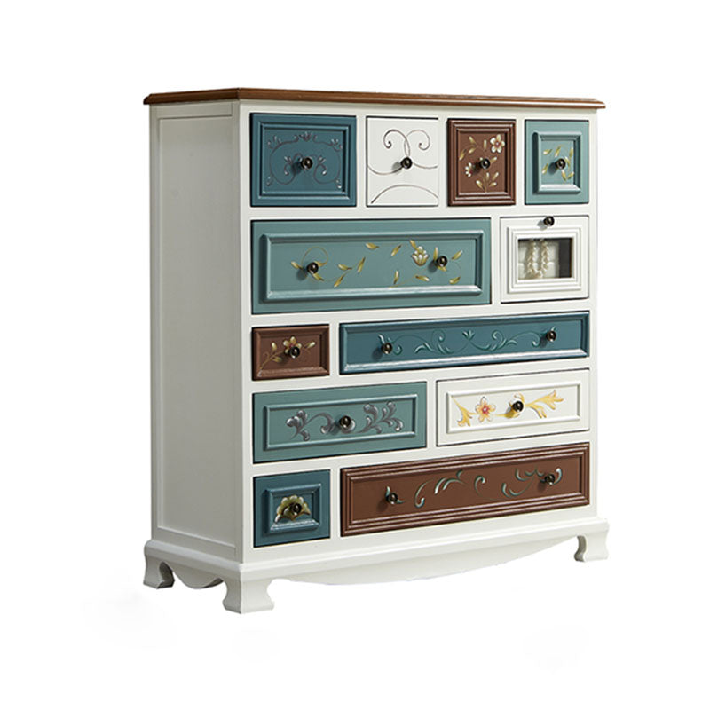 Nautical Contemporary Bedroom Storage Chest Wooden Chest with Drawers