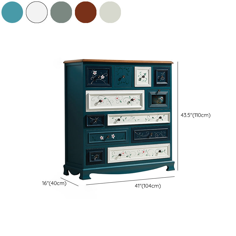 Nautical Contemporary Bedroom Storage Chest Wooden Chest with Drawers