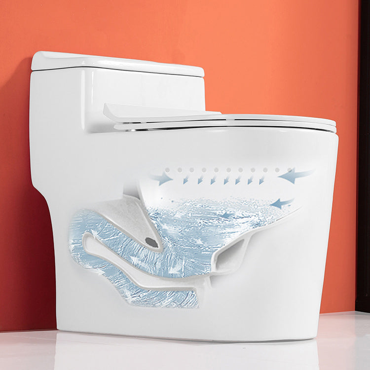 Floor Mounted Porcelain Toilet One-Piece Toilet Modern Flush Toilet