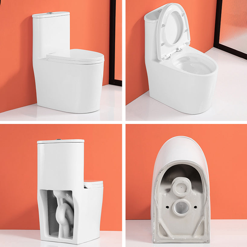 Floor Mounted Porcelain Toilet One-Piece Toilet Modern Flush Toilet