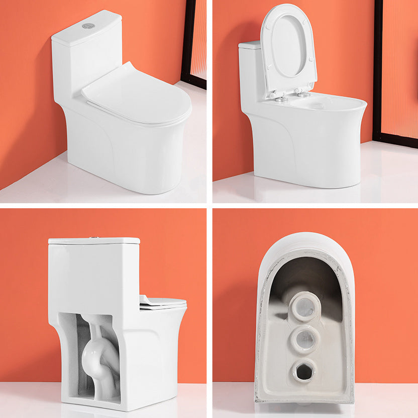 Floor Mounted Porcelain Toilet One-Piece Toilet Modern Flush Toilet