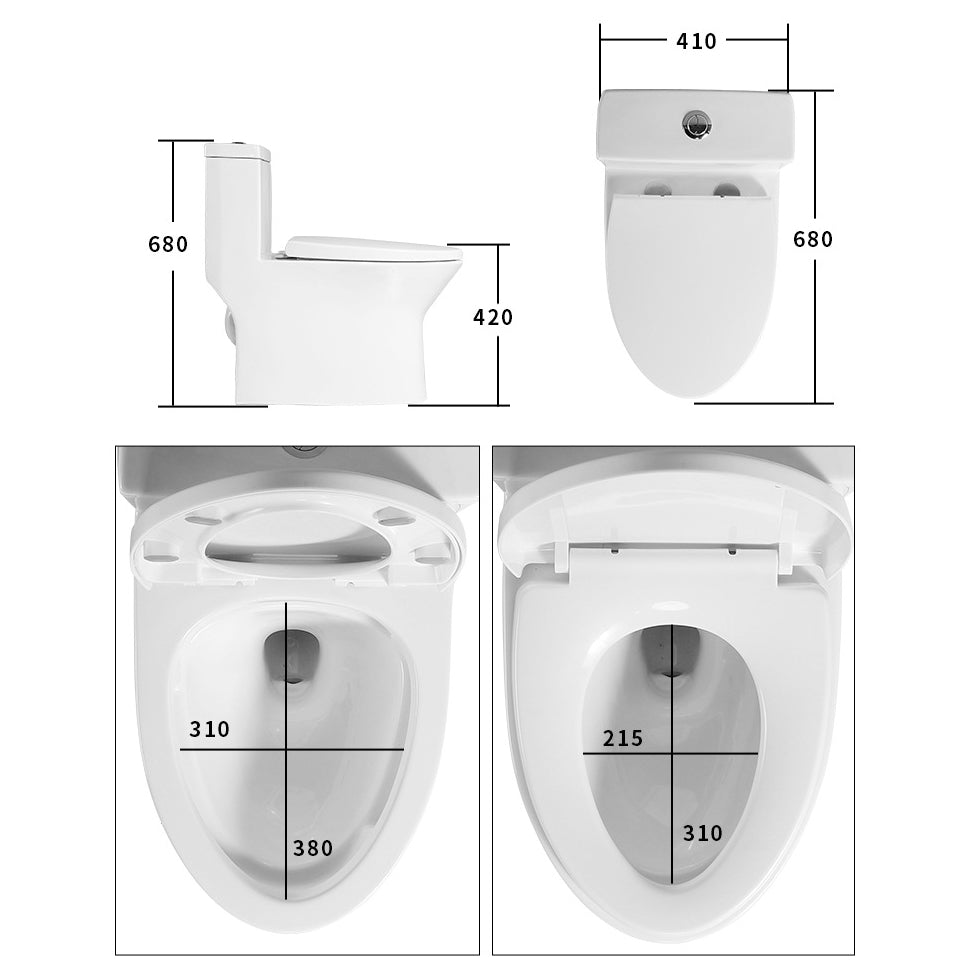 Floor Mounted Porcelain Toilet One-Piece Toilet Modern Flush Toilet