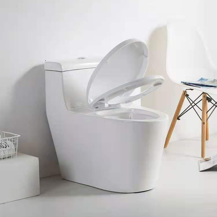Modern Ceramic Siphon Jet Toilet Bowl Floor Mount Flush Toilet with Toilet Seat
