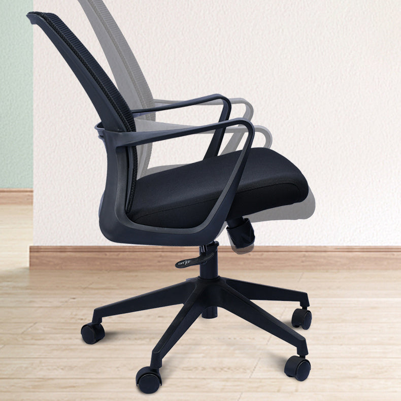 Contemporary Chair Fixed Arms Lumbar Support Conference Chair