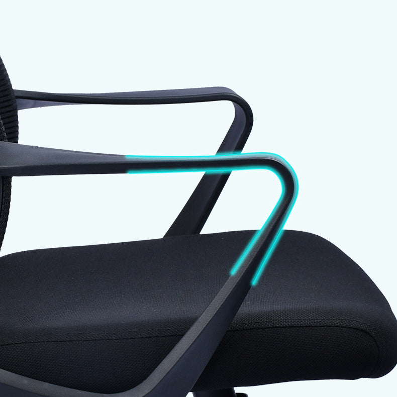 Contemporary Chair Fixed Arms Lumbar Support Conference Chair