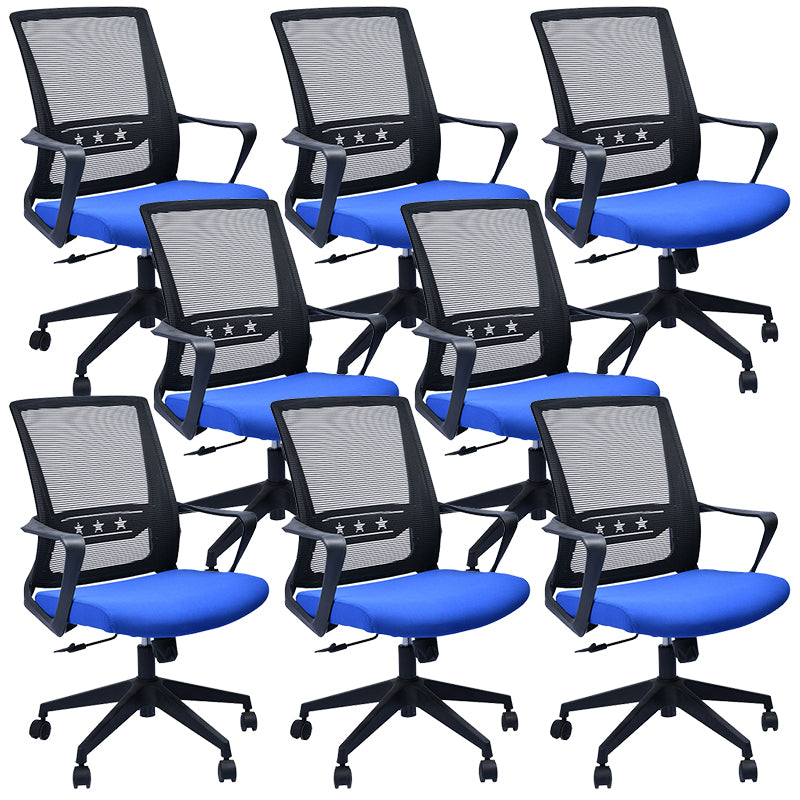 Contemporary Chair Fixed Arms Lumbar Support Conference Chair