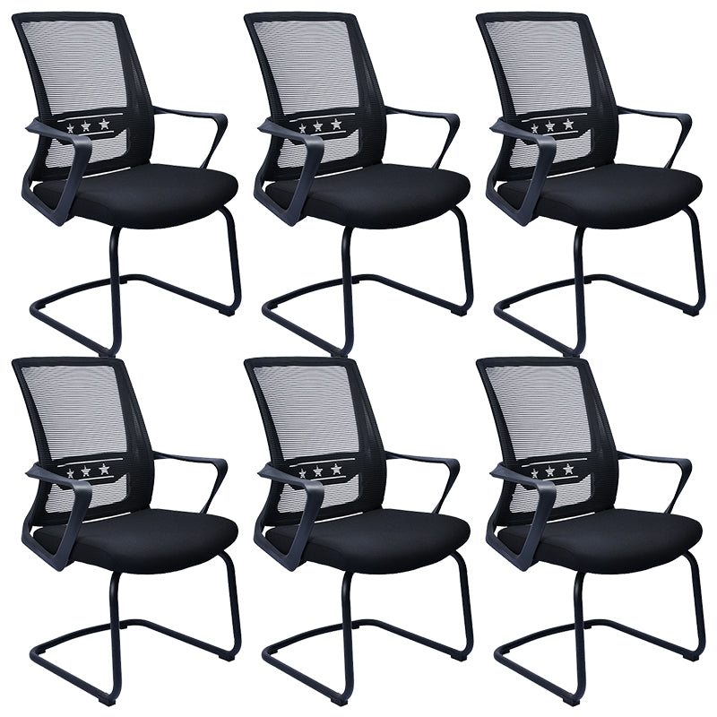 Contemporary Chair Fixed Arms Lumbar Support Conference Chair