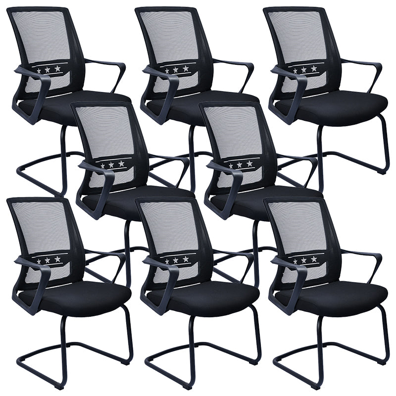 Contemporary Chair Fixed Arms Lumbar Support Conference Chair