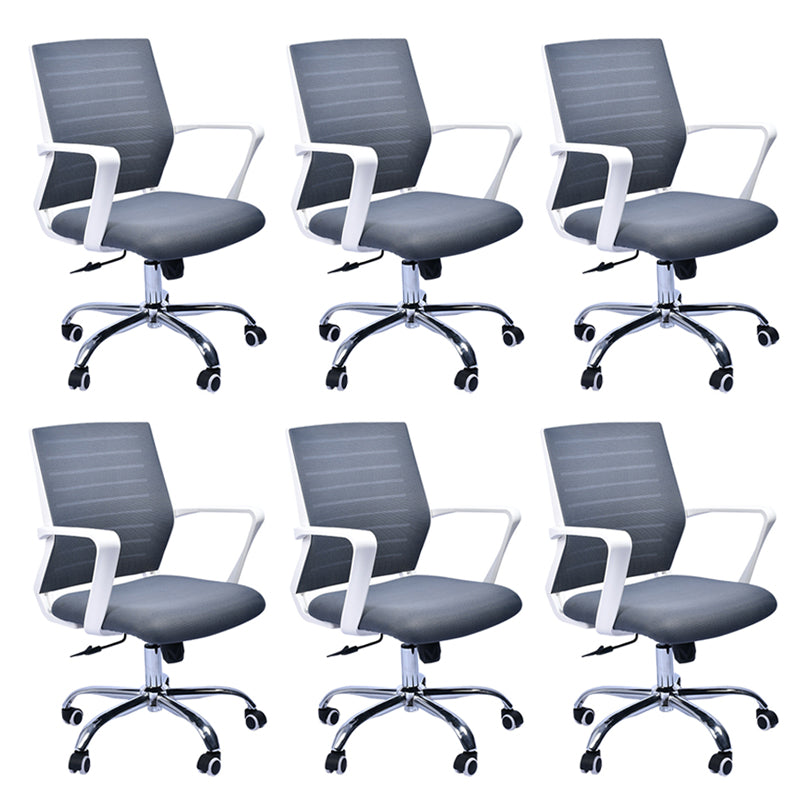 Contemporary Swivel Chair Microfiber Task Arm Chair with Wheels